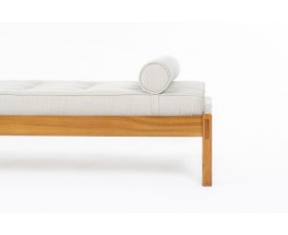 Daybed in elm and Maison Thevenon beige linen fabric edition Regain 1980