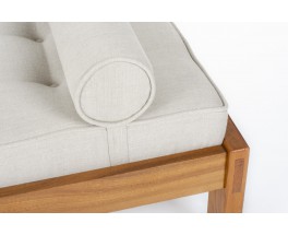 Daybed en orme et tissu lin beige Maison Thevenon édition Regain 1980