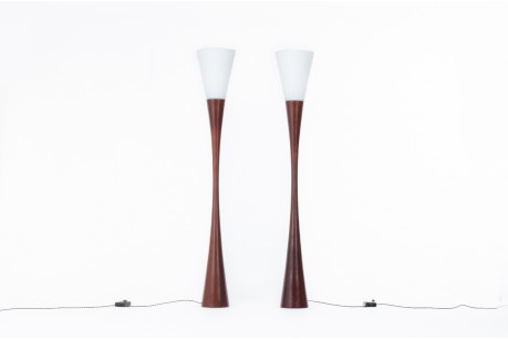 Joseph Andre Motte floor lamps model J1 edition Disderot 1960 set of 2