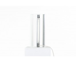 Michel Dumas table lamp plexiglass and chrome 1970