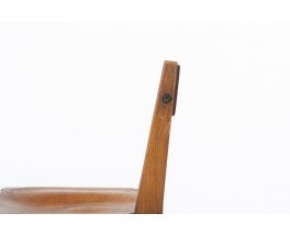 Pierre Chapo chairs model S24 in elm and leather 1980