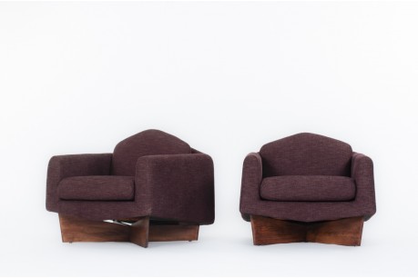 Pierre Guariche armchairs model Monaco edition Burov 2000 set of 2