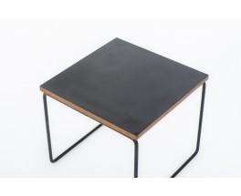 Pierre Guariche coffee tables model Volante black formica edition Steiner 1950 set of 2