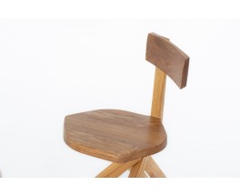 Pierre Chapo chairs model S34 in elm 1980 set of 2