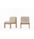 Andre Sornay low chairs in mahogany and fabric 1960 set of 2