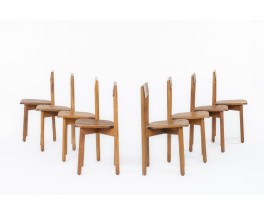 Chaises Pierre Gautier Delaye modèle Grain de café édition Vergneres 1960 set de 8