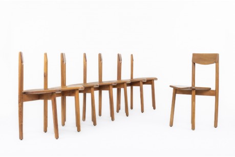 Pierre Gautier Delaye chairs model Grain de cafe edition Vergneres 1960 set of 8
