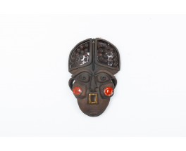 Wall mask in ceramic African design