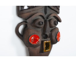 Wall mask in ceramic African design