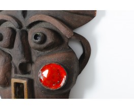 Wall mask in ceramic African design