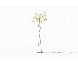 Floor lamp in black metal and brass edition Lunel 1950