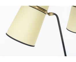 Floor lamp in black metal and brass edition Lunel 1950