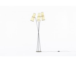 Floor lamp in black metal and brass edition Lunel 1950