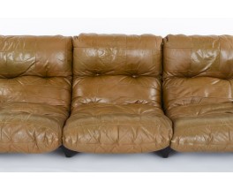 Michel Ducaroy Sofa 3 Seater Model Marsala In Leather Edition Ligne Roset 1970