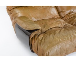 Michel Ducaroy Sofa 3 Seater Model Marsala In Leather Edition Ligne Roset 1970