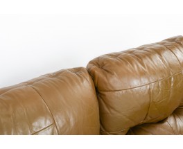 Michel Ducaroy Sofa 3 Seater Model Marsala In Leather Edition Ligne Roset 1970