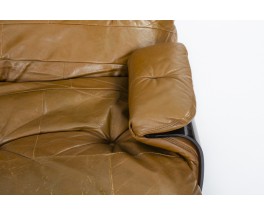 Michel Ducaroy Sofa 3 Seater Model Marsala In Leather Edition Ligne Roset 1970