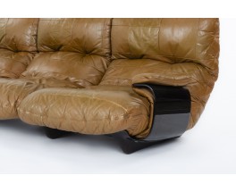 Michel Ducaroy Sofa 3 Seater Model Marsala In Leather Edition Ligne Roset 1970