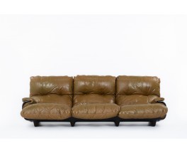 Michel Ducaroy Sofa 3 Seater Model Marsala In Leather Edition Ligne Roset 1970