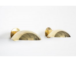 Wall lights in brass 1950 set of 2