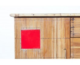 Storage unit in metal, rattan, ceramic 1960