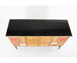 Storage unit in metal, rattan, ceramic 1960