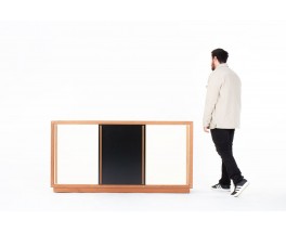 Andre Sornay sideboard in mahogany and white lacquer 1960