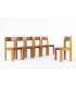 Chaises Luigi Gorgoni en orme et cuir édition Roche Bobois 1970 set de 6