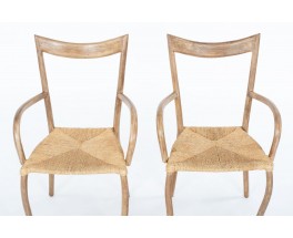 Fauteuils Val Padilla modèle Manila corde et bois édition Jasper Conran 1970 set de 4