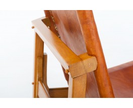 Werner Biermann low chairs in teak and leather edition Arte Sano Colombia 1960 set of 2