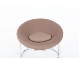 Fauteuil Luigi Colani chrome et tissu édition Kusch&Co 1969