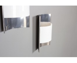 Aluminum and plexiglass wall lights Italian design edition Stilux 1970 set of 2