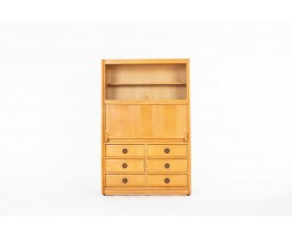 Guillerme and Chambron writing desk in oak, Votre Maison edition 1960