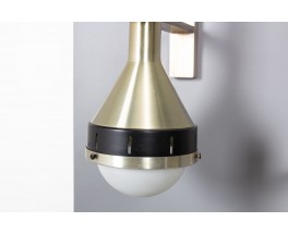 Wall lights in metal and opaline, edition Stulix Italian design 1970 set of 2