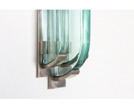 Appliques verre et métal design Art Déco 1930 set of 3