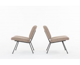 Chauffeuses Pierre Paulin modèle CM190 édition Thonet 1950 set de 2