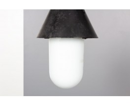 Pendant light in metal and opaline edition Siemens 1930