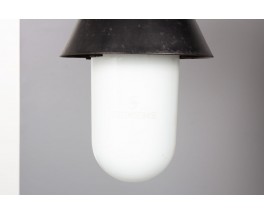 Pendant light in metal and opaline edition Siemens 1930