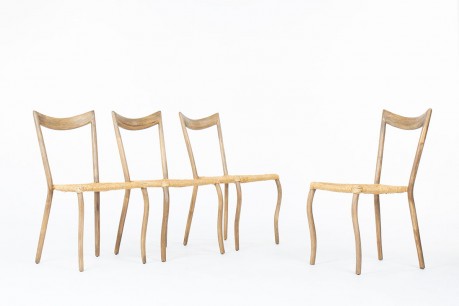 Chaises Val Padilla modèle Manila corde édition Jasper Conran 1970 set de 4
