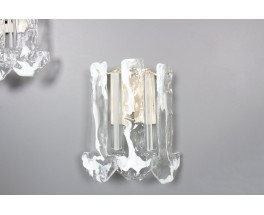 Wall lights in metal and Murano glass 1960 set of 2
