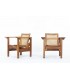 Pierre Dariel armchairs model Hendaye caned 1930 set of 2