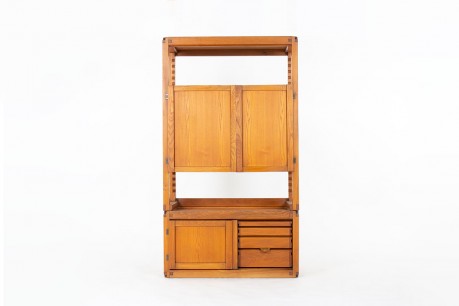 Pierre Chapo bookcase model B10 in elm 1980