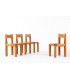 Pierre Chapo chairs model S11 in elm and leather 1980 set of 4