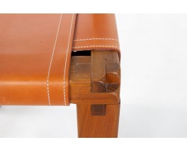 Pierre Chapo chairs model S11 in elm and leather 1980 set of 4