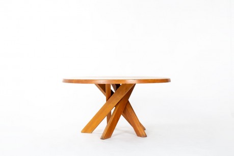 Pierre Chapo dining table T21 model in elm 1970