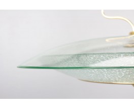 Pendant lamp in glass, brass and black metal Italian design 1950