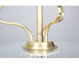 Pendant lamp in glass, brass and black metal Italian design 1950