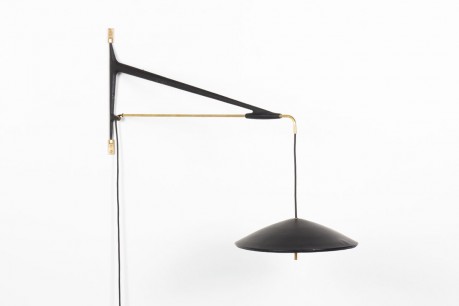 Counterweight wall lamp in metal and brass, Arlus edition 1950