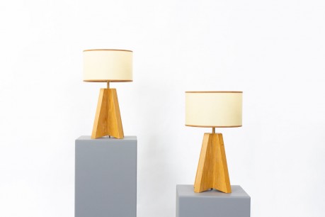 Lampes de chevet modèle Hélios en chêne Collection Galerie44 set de 2