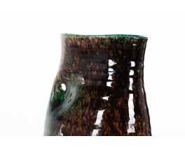 Vase from Accolay in brown ceramic 1950